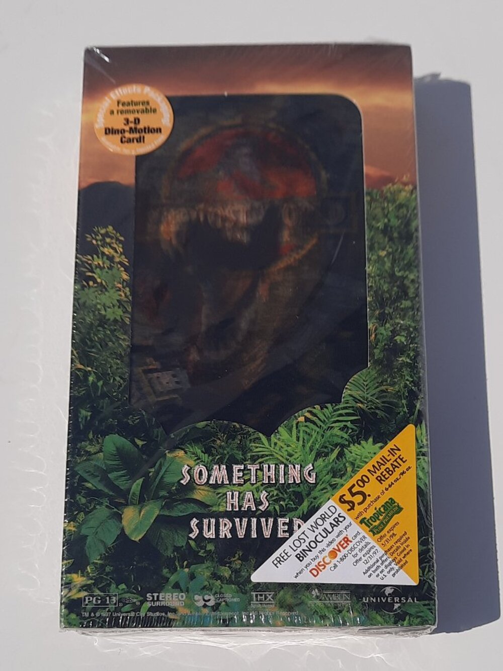 The Lost World Jurassic Park VHS 1997 Factory Sealed 3D Card Slipcover